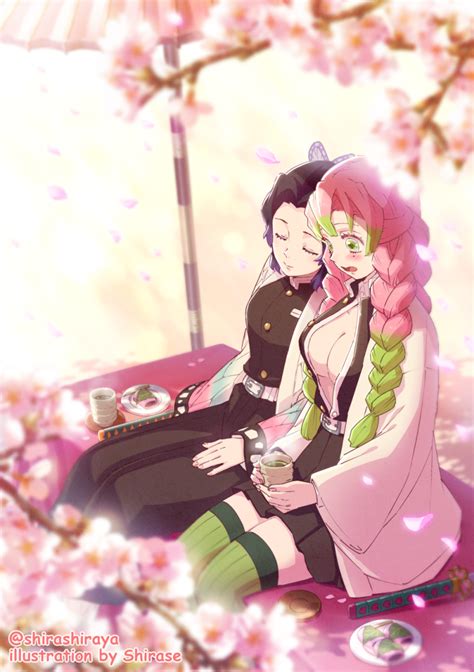 Kochou Shinobu And Kanroji Mitsuri Kimetsu No Yaiba Drawn By Shirashiraya Shira Danbooru