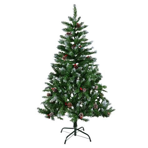 4ft 5ft 6ft 7ft Green Artificial Christmas Xmas Tree Snow Berries Pine