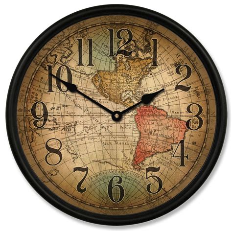 Large World Map Wall Clock Map