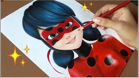 Dibujando A Ladybug Con Lápices De Colores♥ Dibujos De Miraculous