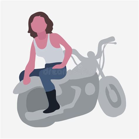 Woman Biker Clip Art Stock Vector Illustration Of Line