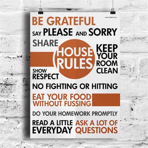 House Rules Poster Motivational Posters For Child