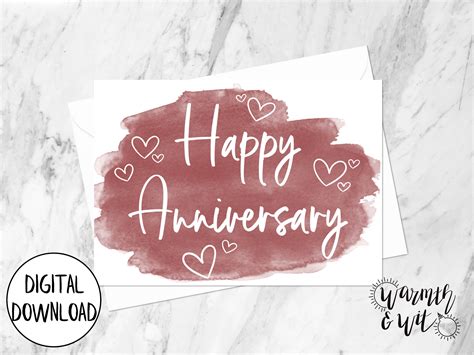Printable Anniversary Card For Husband For Wife For Etsy España