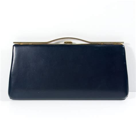 Vintage Clutch Purse Navy Blue Clutch Purse 60s Dark Blue