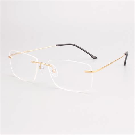 Opeco Mens Pure Titanium Hingeless Rimless Eyeglasses Including Rx