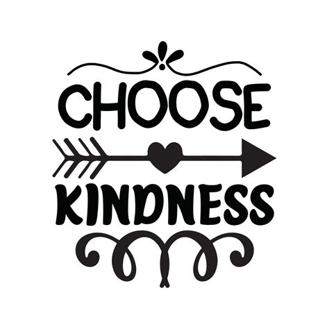 Choose Kindness Vector Illustration With Hand Drawn Lettering On