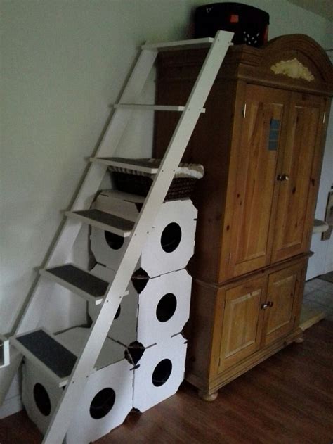 Cat stairs courtesy of ikea. DIY Cat Stairs - made them to match the Ikea hack cat trees. | Ikea cat, Cats diy projects, Cat diy