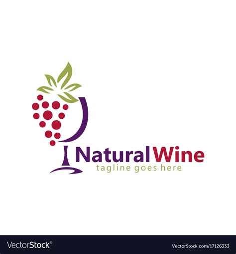 Natural Wine Abstract Logo Royalty Free Vector Image