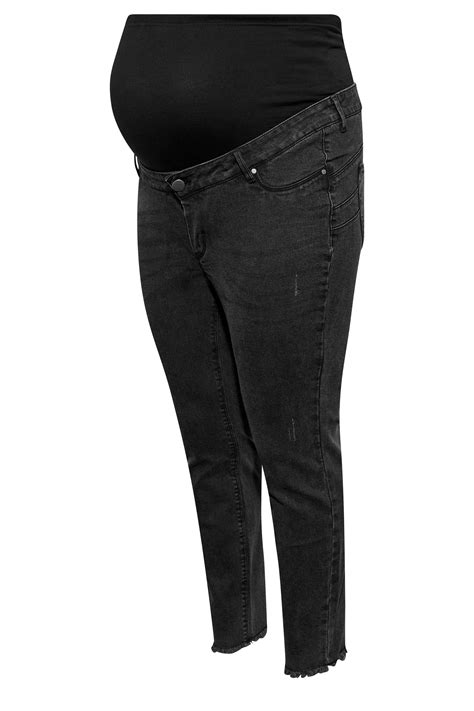 Bump It Up Maternity Plus Size Washed Black Push Up Ava Jeans Yours Clothing
