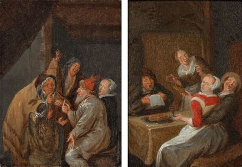 Haarlem School 17th Century A Man Offering Money To An Elder Woman