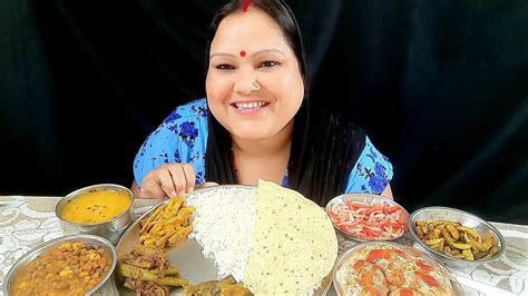 Eating Huge Veg Thali With Basmati Rice And Dahi Vada।। Mukbang Eating Show।। Eating Show