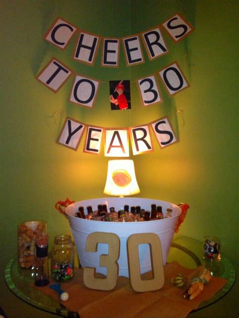 1.celebrate his half birthday with half of a cake, half of a card, and sing him half of a birthday song! Homemade "Cheers to 30 years" banner for the drink table ...