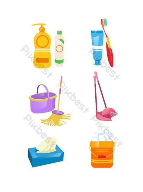 Simple Cartoon Set Of Daily Necessities Elements Png Images Cdr Free
