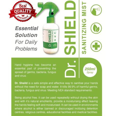 This is because these hand sanitizers are not able to kill enough germs to offer sufficient if you are making hand sanitizer for redistribution, you will need to do a quality control test every time. READY STOCK Dr.SHIELD 250ml Hand Sanitizer Mist Alcohol Free Hand Sanitizer eliminate germs ...
