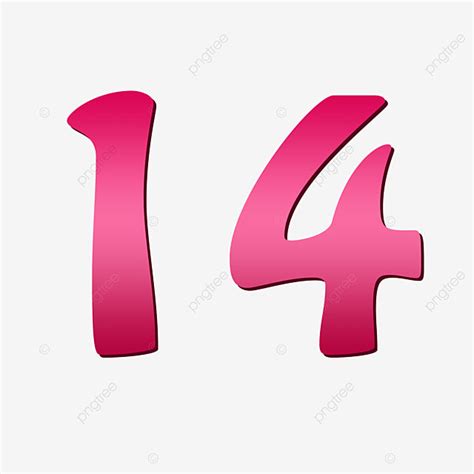 Numbers 14 Clipart Png Images Number 14 14 Number Arractive Number