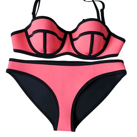 Buy Women Swimwear Summer 2017 Sexy Swimsuit Neoprene Bikini Set Bandage