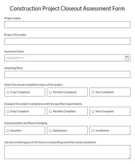 Free Construction Project Documentation Review Form Template