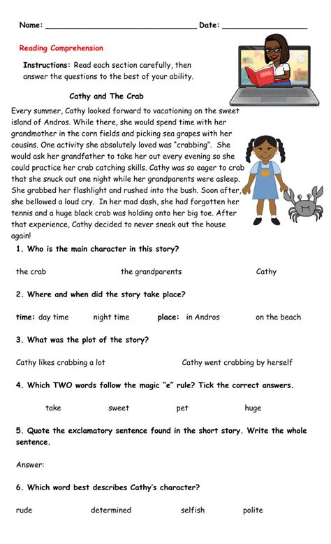 Reading Comprehension Online Exercise For 4