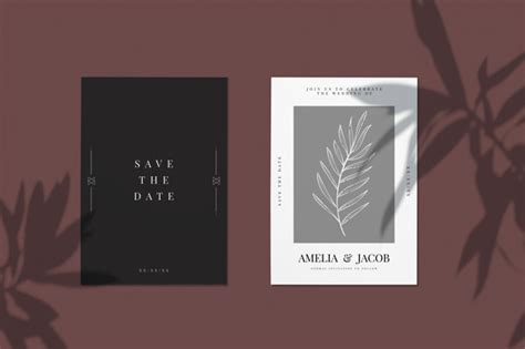 Download Save the date wedding invitation card mockup | Free PSD File
