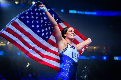 Adeline Grey Celebrates With The American Flag Lucha Olimpica Lucha