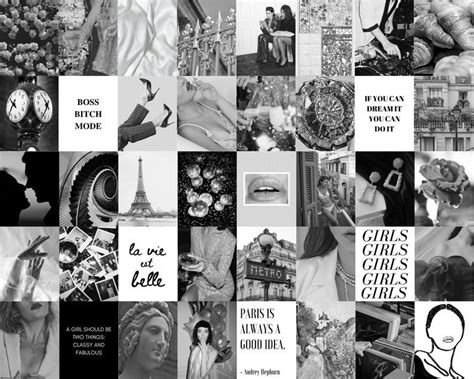 Maybe you would like to learn more about one of these? Paris Glam Fashion Classy Boujee Black White Aesthetic Wall | Etsy in 2020 | Wall collage, Black ...