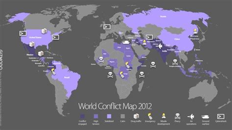 World Map Of All Wars And Conflicts Happening In 2012 In 2020 World