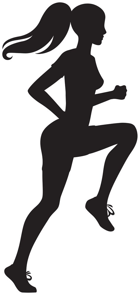 Running Woman Silhouette Clip Art