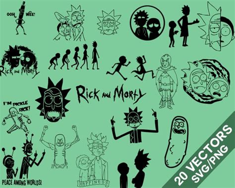 Rick And Morty Vector Pack Svg Png Rick And Morty Clip Etsy