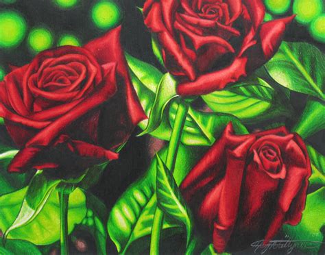 3 Roses Coloured Pencil Drawing Colored Pencil Drawing 1 Flickr