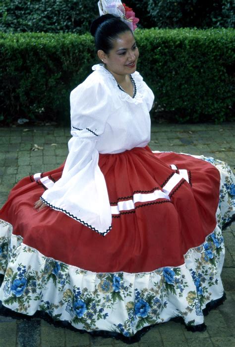 Unidentified Woman Posing In Traditional Mexican Dress