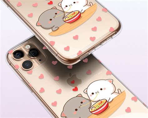 cute cat phone case kawaii kitten for iphone 14 plus 13 pro etsy