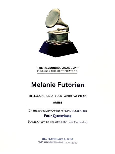 Grammy Certificates Futorian Arts