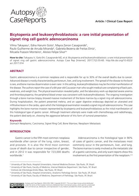 Pdf Bicytopenia And Leukoerythroblastosis A Rare Initial