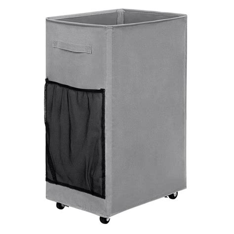 90 L Plastic Laundry Basket Hamper With Wheels Gray Hamper 154 The