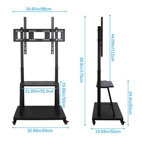 Ultra Heavy Duty Mobile 32 100 Inch Tv Stand Rolling Tv Cart Mount With