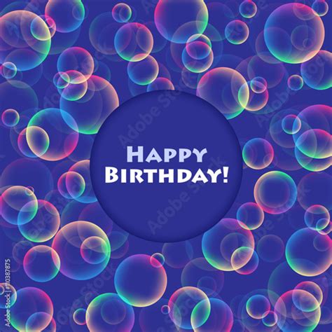 Happy Birthday Rainbow Bubbles Card Stock Vector Adobe Stock