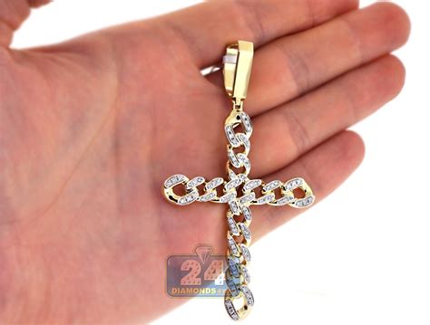 Over 10,000 customers in 80+ countries. Mens Diamond Cuban Link Cross Pendant 14K Yellow Gold 1.15 ct