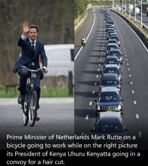 Prime Minister Of The Netherlands Mark Rutte On A Bicycle Foto
