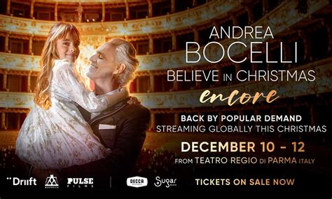Watch Andrea Bocellis ‘believe In Christmas Encore Udiscover