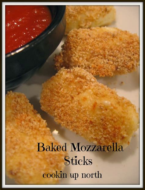 Heat a little spaghetti sauce to use for dipping. cookin' up north: Baked Mozzarella Cheese Sticks