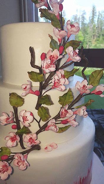 Hand Sculpted Sugar Cherry Blossoms And Leaves Sugar Flowers Hand