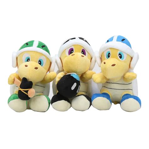 18cm Super Mario Bros Plush Toy Koopa Troopa Turtle With Mines Hammer