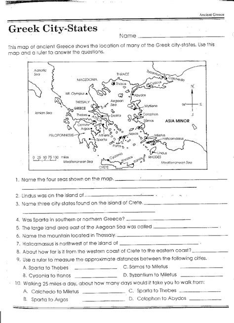 The Greek City States Worksheet Answers