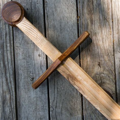 Practice Templar Wooden Sword Medieval Replica Crusader Etsy