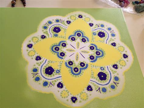 My Version Of The Spray Paint Over Doilies On Canvas I Took It Further