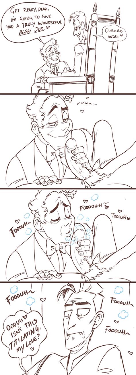 Rule 34 Aziraphale Blowjob Comedy Crowley Gay Good Omens Humor Unknown Artist 8145920