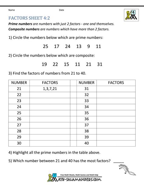 4th Grade Math Practice Multiples Factors And Inequalities