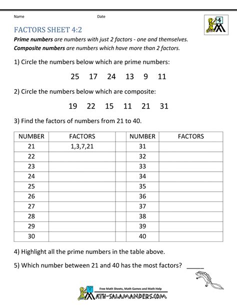 4th grade math practice multiples factors and inequalities