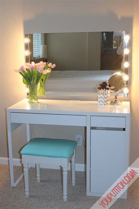 Shop for vanity desk with mirror online at target. DIY Vanity Mirror Tutorial | You Put It On