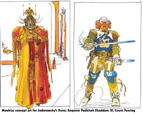 Moebius Concept Art For Jodorowskys Dune Characters Jodorowskys